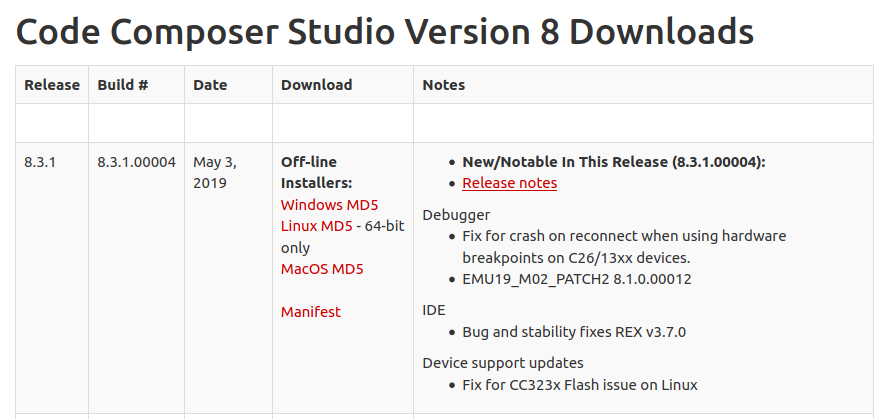 alt: "Code Composer Studio download page", w:50